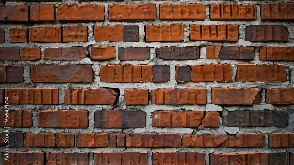 Obraz premium Cracked_and_Damaged_Brick_Wall