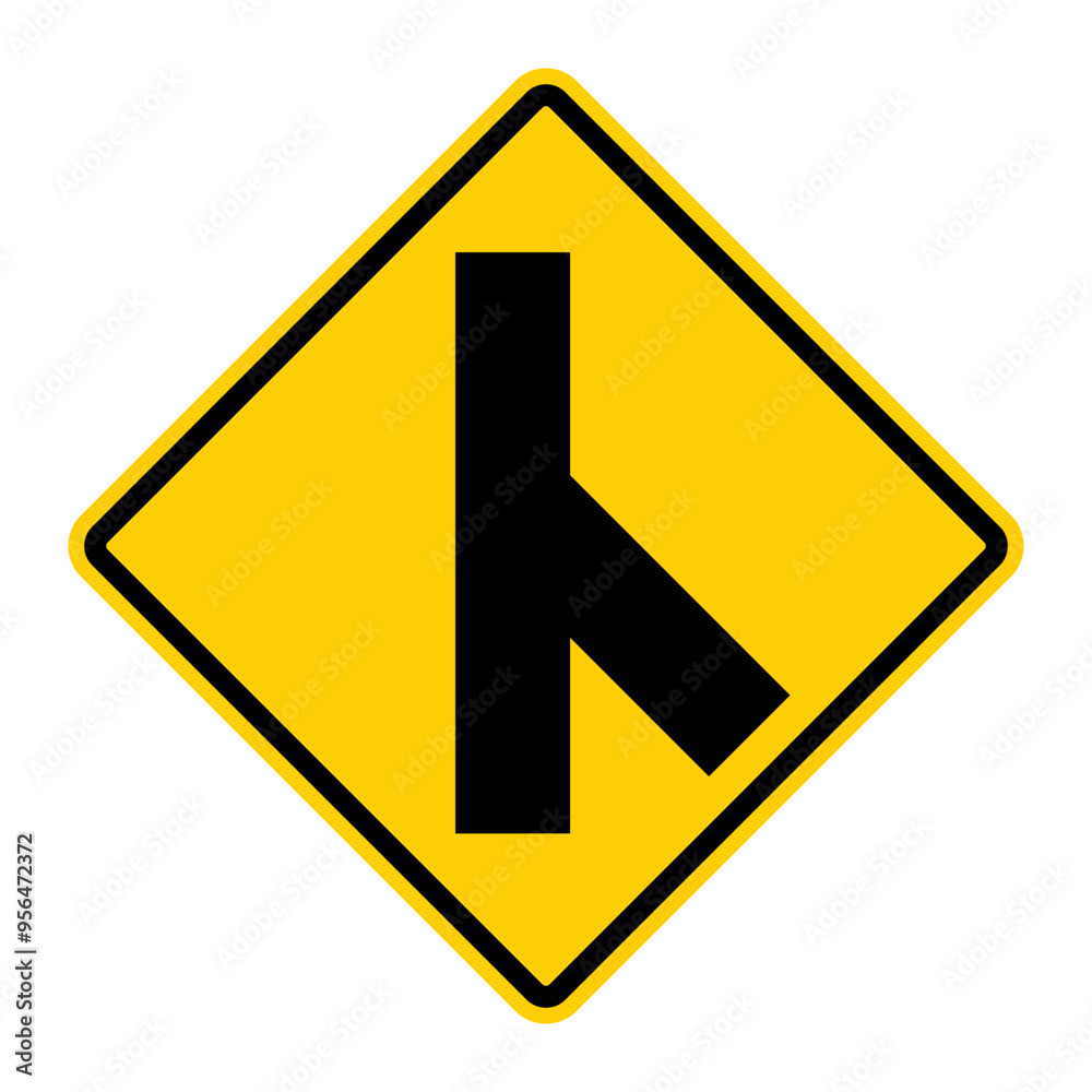 Side Road warning sign. Vector