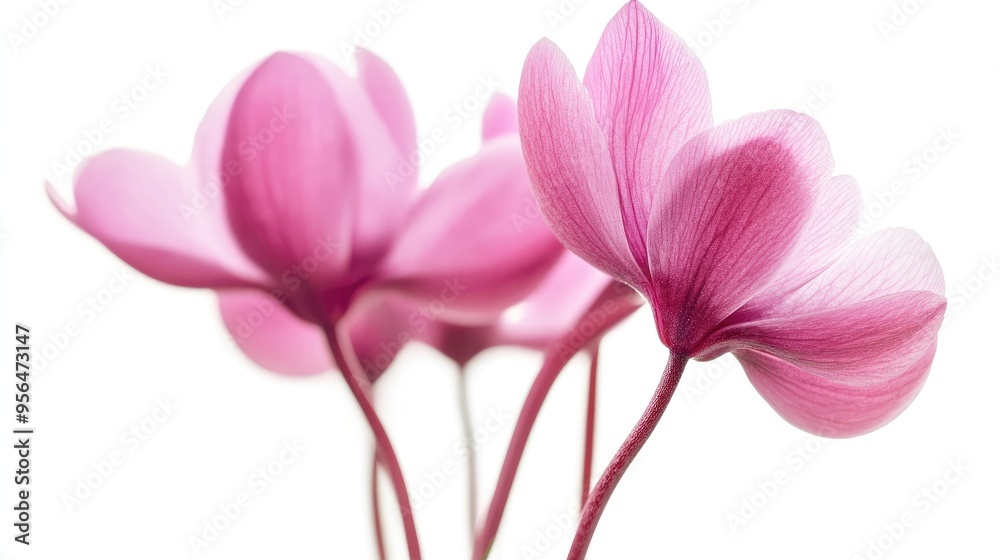 Close up of delicate pink flowers isolated on white background. Close up of delicate pink flowers isolated on white background.