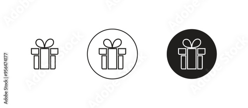 Gift box line icons, christmas gift boxes vector icons, gift box line art vector illustration, gift box icon set illustration