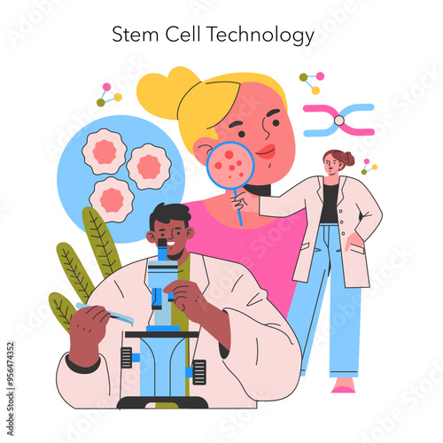 Scincare Innovation. Flat Vector Illustration