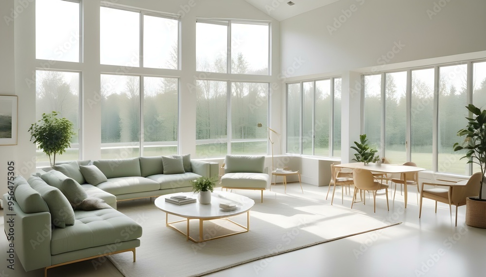 Fototapeta premium Photo interior modern design room 3d illustration