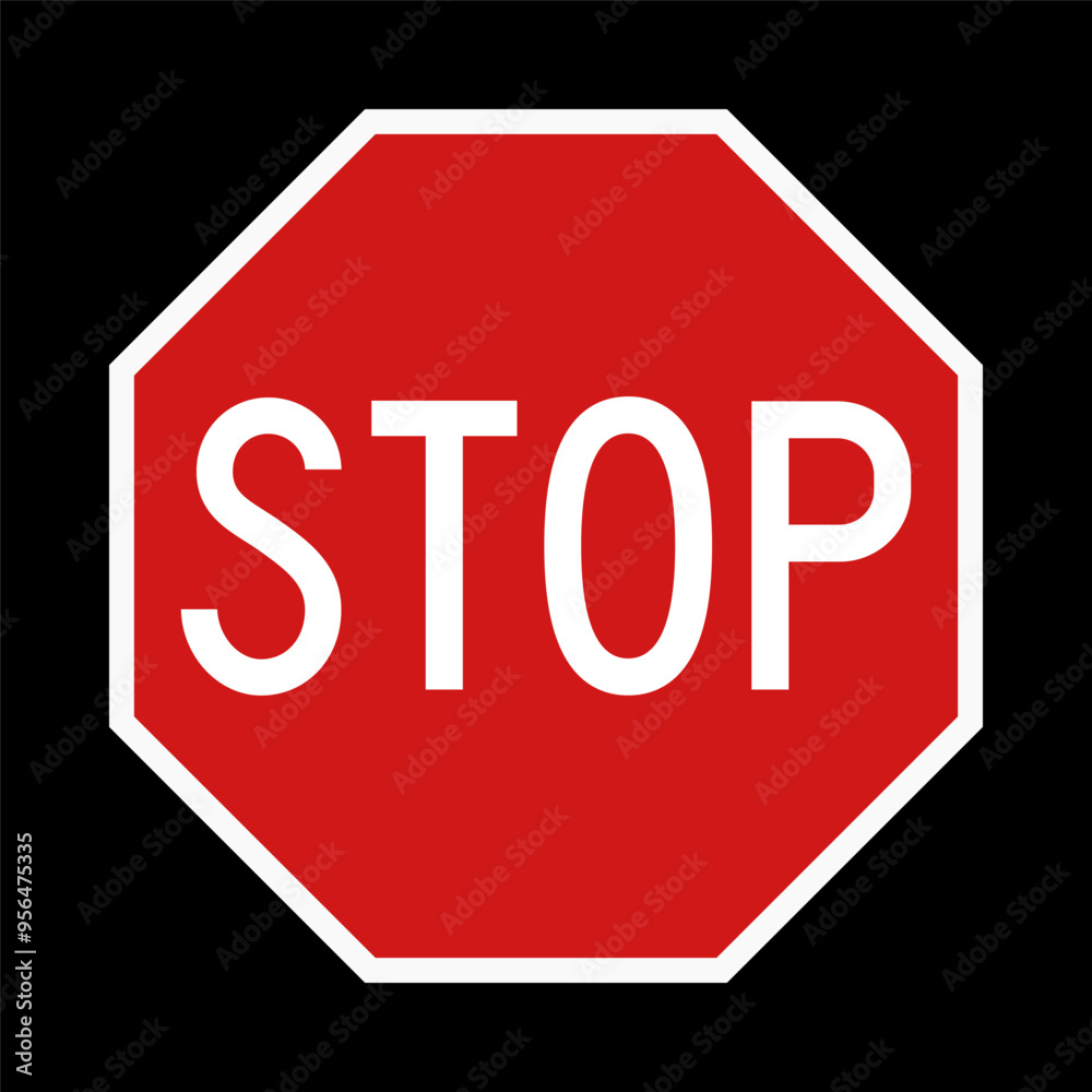 Stop red road sign. Vector Stop red road sign. Vector