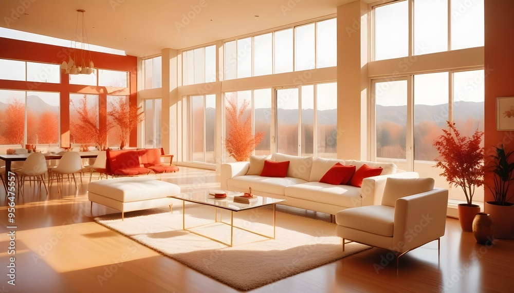 Photo interior modern design room 3d illustration Photo interior modern design room 3d illustration