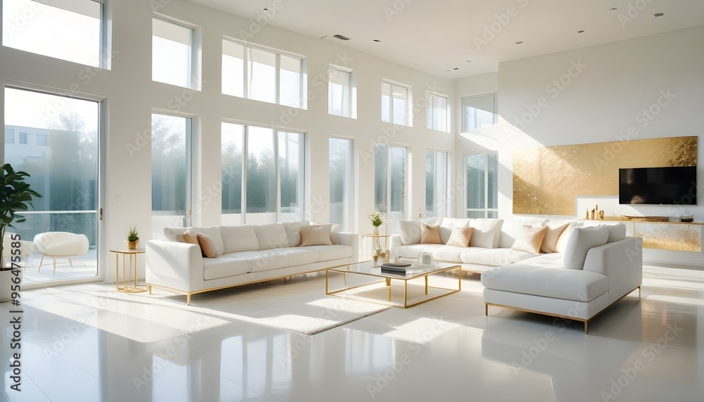 Fototapeta premium Photo interior modern design room 3d illustration