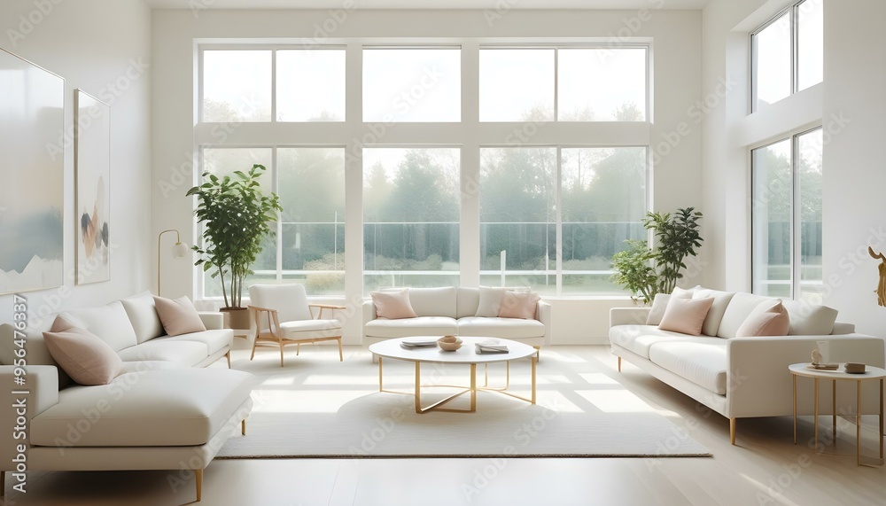 Fototapeta premium Photo interior modern design room 3d illustration