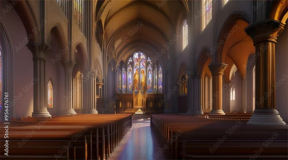 Luxurious marble interior of an old cathedral with arches and a grand entrance, blending historic and religious architecture Luxurious marble interior of an old cathedral with arches and a grand entrance, blending historic and religious architecture