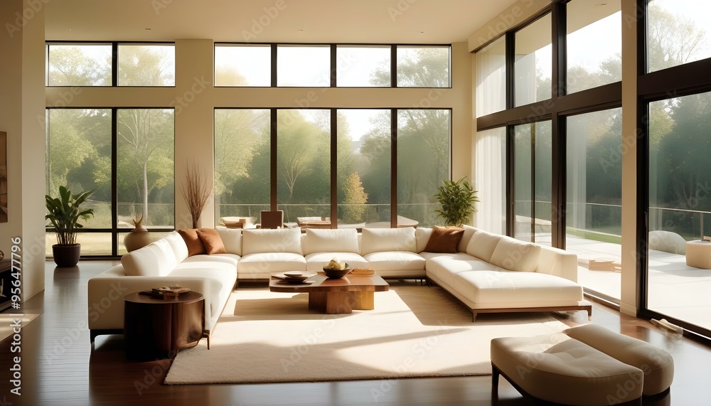 Fototapeta premium Photo interior modern design room 3d illustration