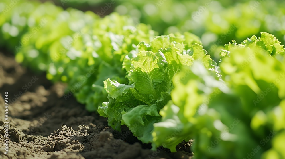 green lettuce in the agricultural field : Generative AI green lettuce in the agricultural field : Generative AI