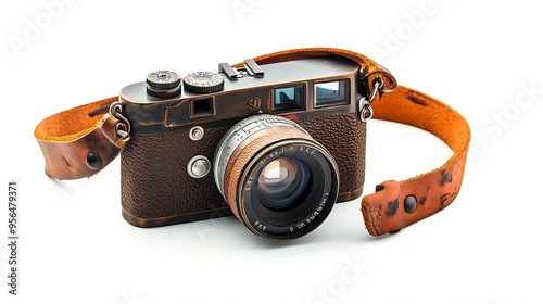 Vintage leather camera with a classic design.