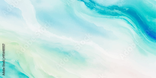 abstract soft blue and green abstract water color ocean wave texture background. Banner Graphic Resource as background for ocean wave and water wave abstract graphics 