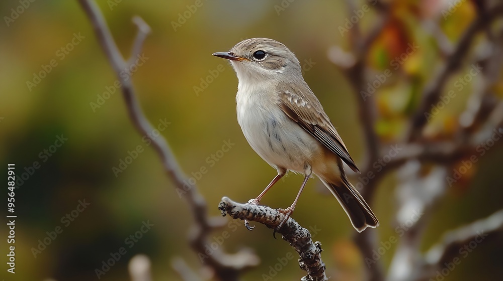 Obraz premium spotted flycatcher wild nature small birds birdwatching bird photo wild life wild flycatcher amboseli kenya africa kumargowda : Generative AI