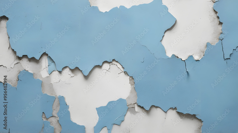 Obraz premium Blue_Plaster_Wall_with_Peeling