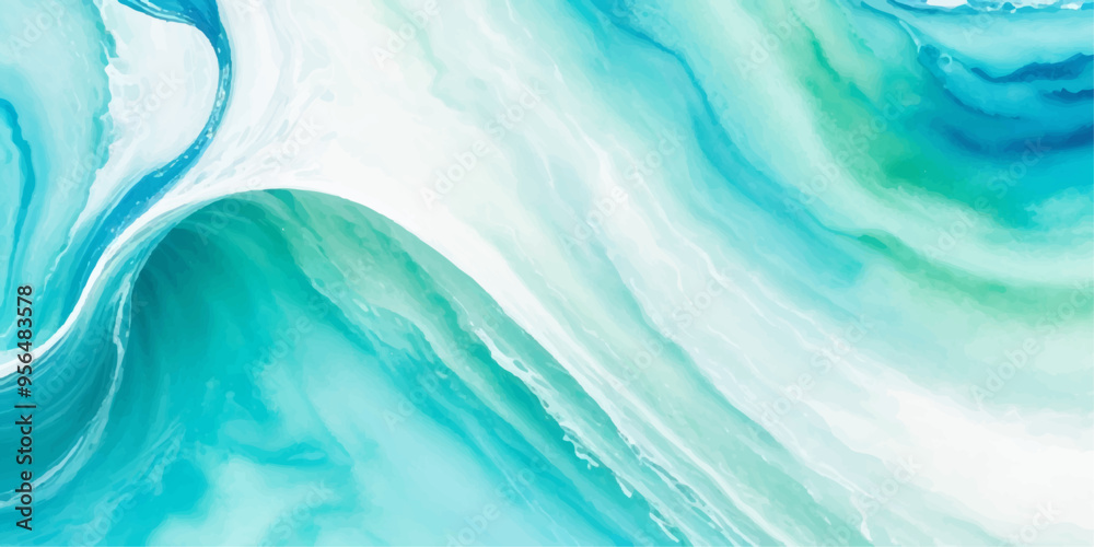 abstract soft blue and green abstract water color ocean wave texture background. Banner Graphic Resource as background for ocean wave and water wave abstract graphics	