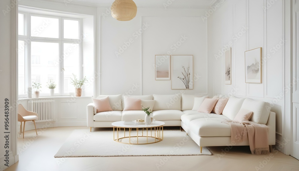 Fototapeta premium Photo interior modern design room 3d illustration