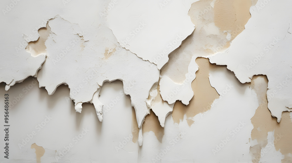 Obraz premium White_Plaster_Wall_with_Exposed