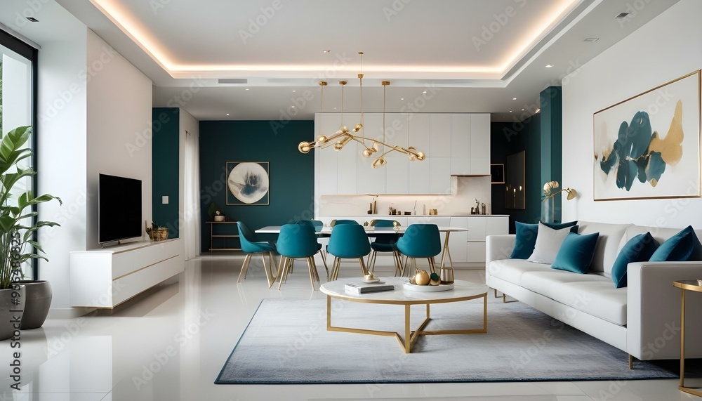 Photo interior modern design room 3d illustration Photo interior modern design room 3d illustration