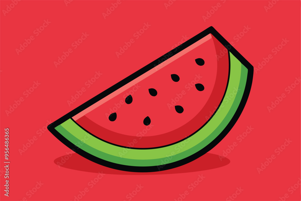 Watermelon on red background vector illustration Watermelon on red background vector illustration