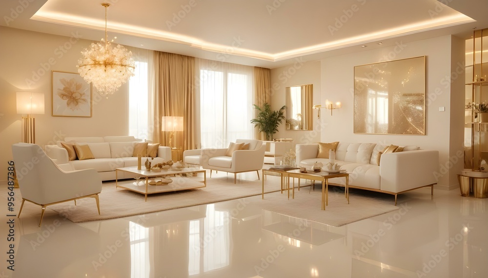 Fototapeta premium Photo interior modern design room 3d illustration