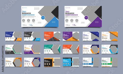 Business conference social media post banner design.