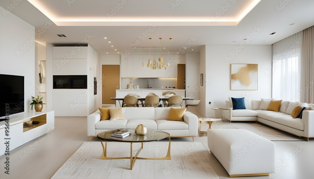 Fototapeta premium Photo interior modern design room 3d illustration