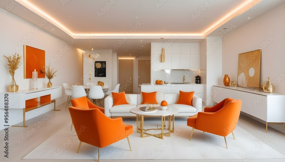 Fototapeta premium Photo interior modern design room 3d illustration