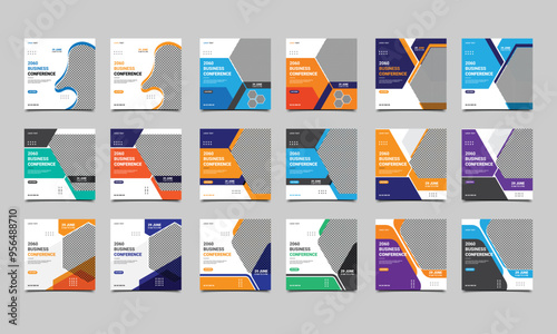 Business conference social media post banner design.