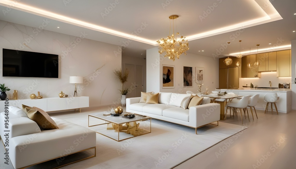 Fototapeta premium Photo interior modern design room 3d illustration