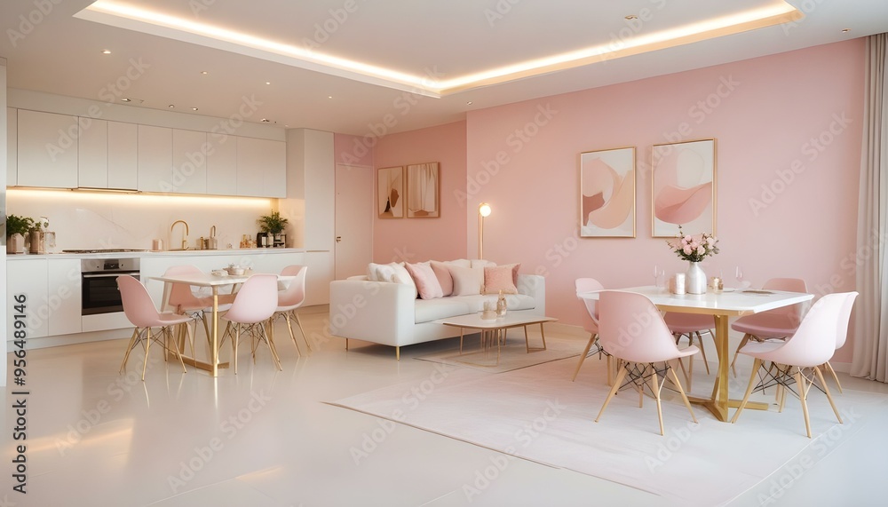 Fototapeta premium Photo interior modern design room 3d illustration