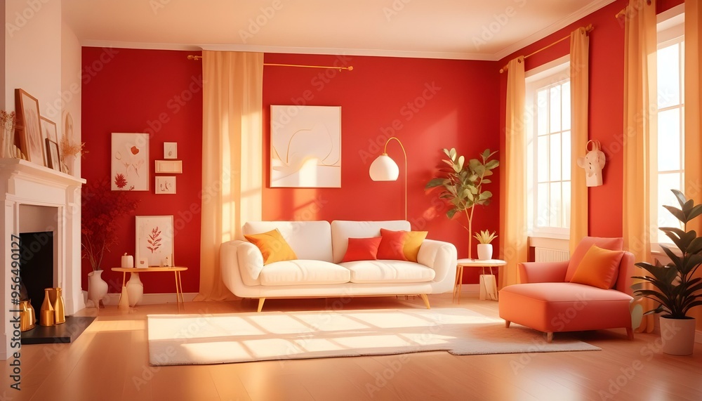 Photo interior modern design room 3d illustration Photo interior modern design room 3d illustration