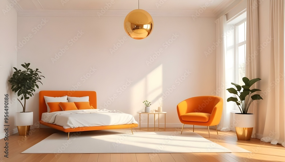 Fototapeta premium Photo interior modern design room 3d illustration