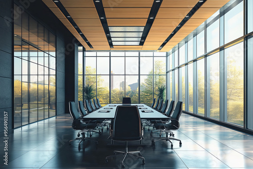 a modern business conference room
 photo