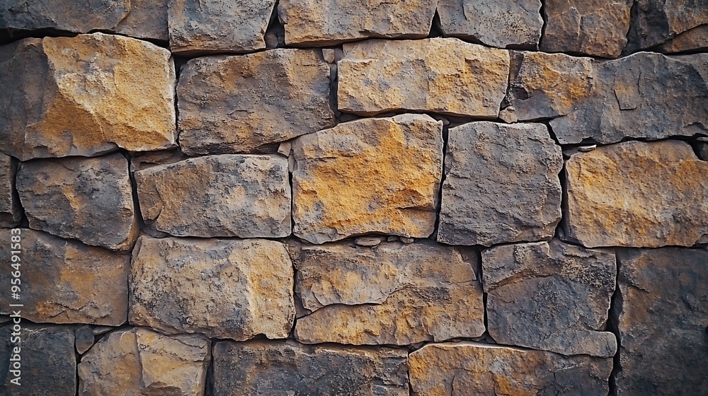 This photo features a stone wall that has a rough and embossed texture with a charming earth tone color Every detail of the stone texture is clearly visible creating a natural and auth : Generative AI This photo features a stone wall that has a rough and embossed texture with a charming earth tone color Every detail of the stone texture is clearly visible creating a natural and auth : Generative AI