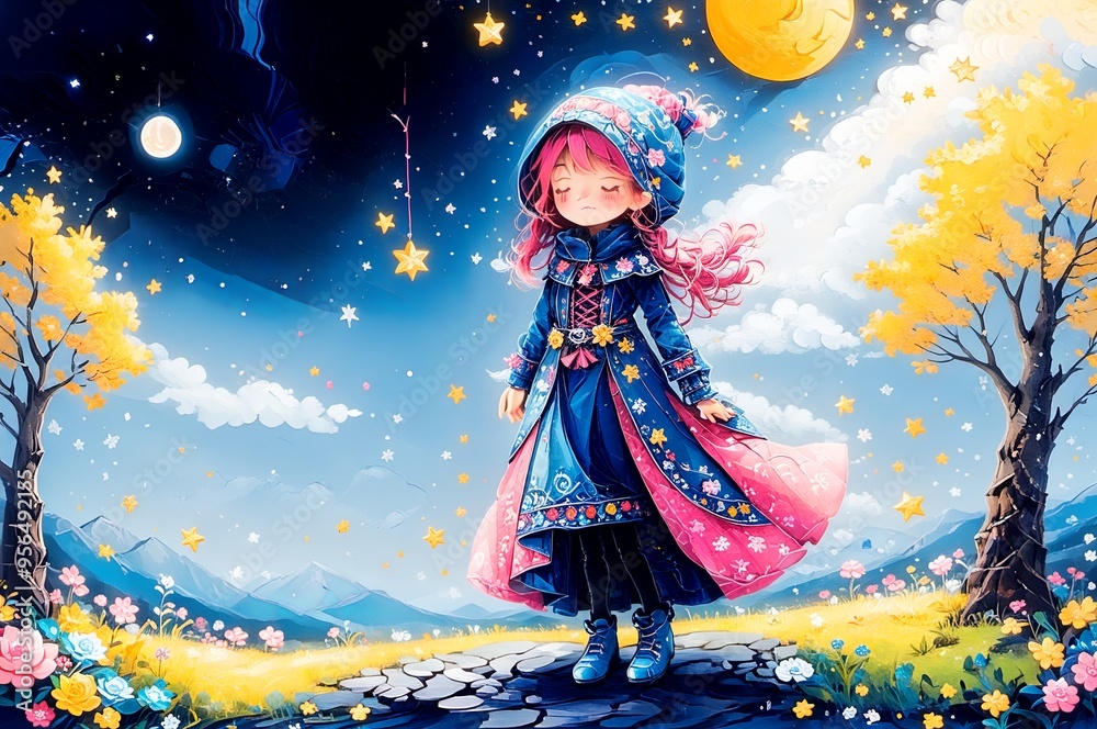 Fototapeta premium girl in the night