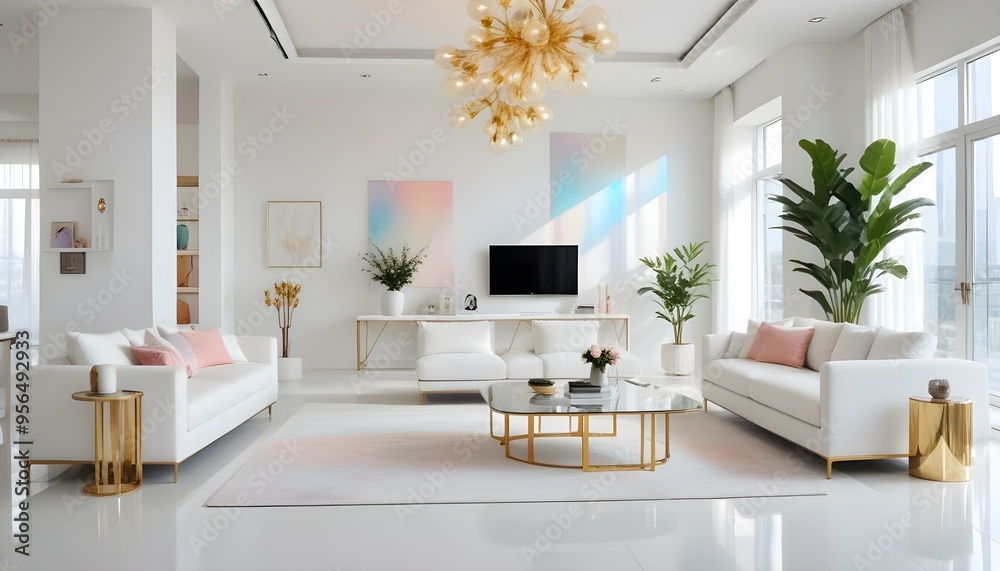 Fototapeta premium Photo interior modern design room 3d illustration