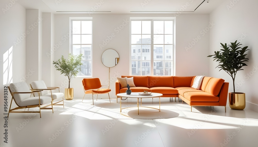 Photo interior modern design room 3d illustration Photo interior modern design room 3d illustration