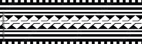Polynesian tattoo tribal band design. Samoan tattoo tribal ornament border.
 Decorative seamless pattern.