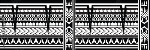 Polynesian tattoo tribal band design. Samoan tattoo tribal ornament border.
 Decorative seamless pattern.
