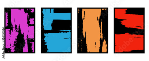 Set of 4 Abstract pattern. Illustration for printing on wall decorations. For use in graphics.