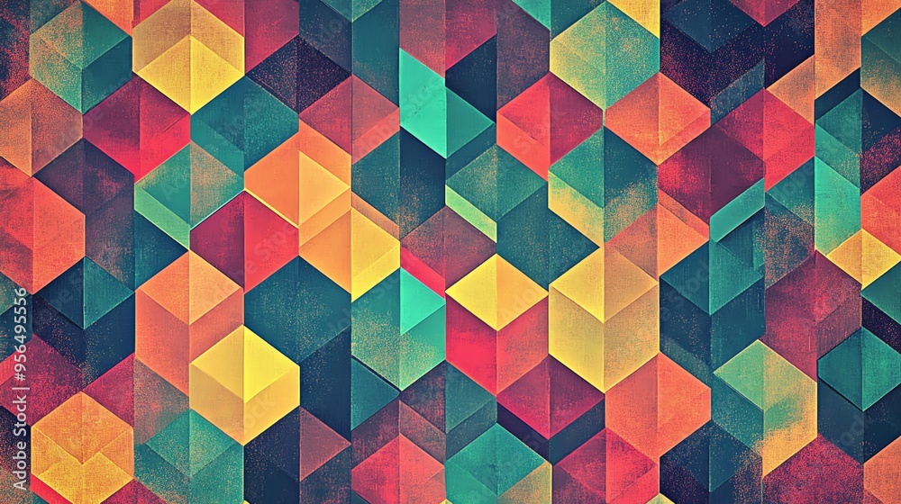 Abstract geometric pattern with a retro style.