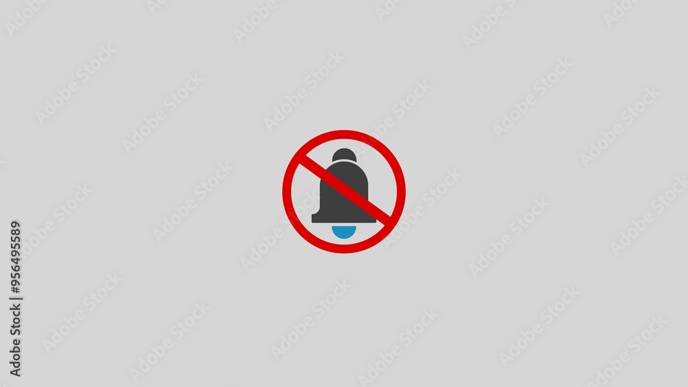 Bells is prohibited. No bells icon. Stop bells icon illustration. Bells is prohibited. No bells icon. Stop bells icon illustration.