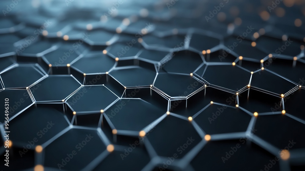 Abstract background of glowing hexagonal grid. Abstract background of glowing hexagonal grid.