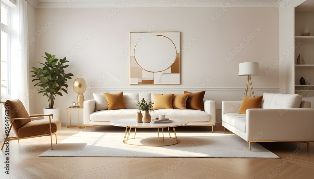 Fototapeta premium Photo interior modern design room 3d illustration