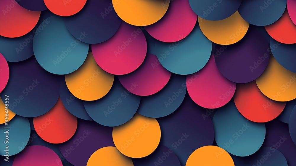 Abstract background with colorful circles.