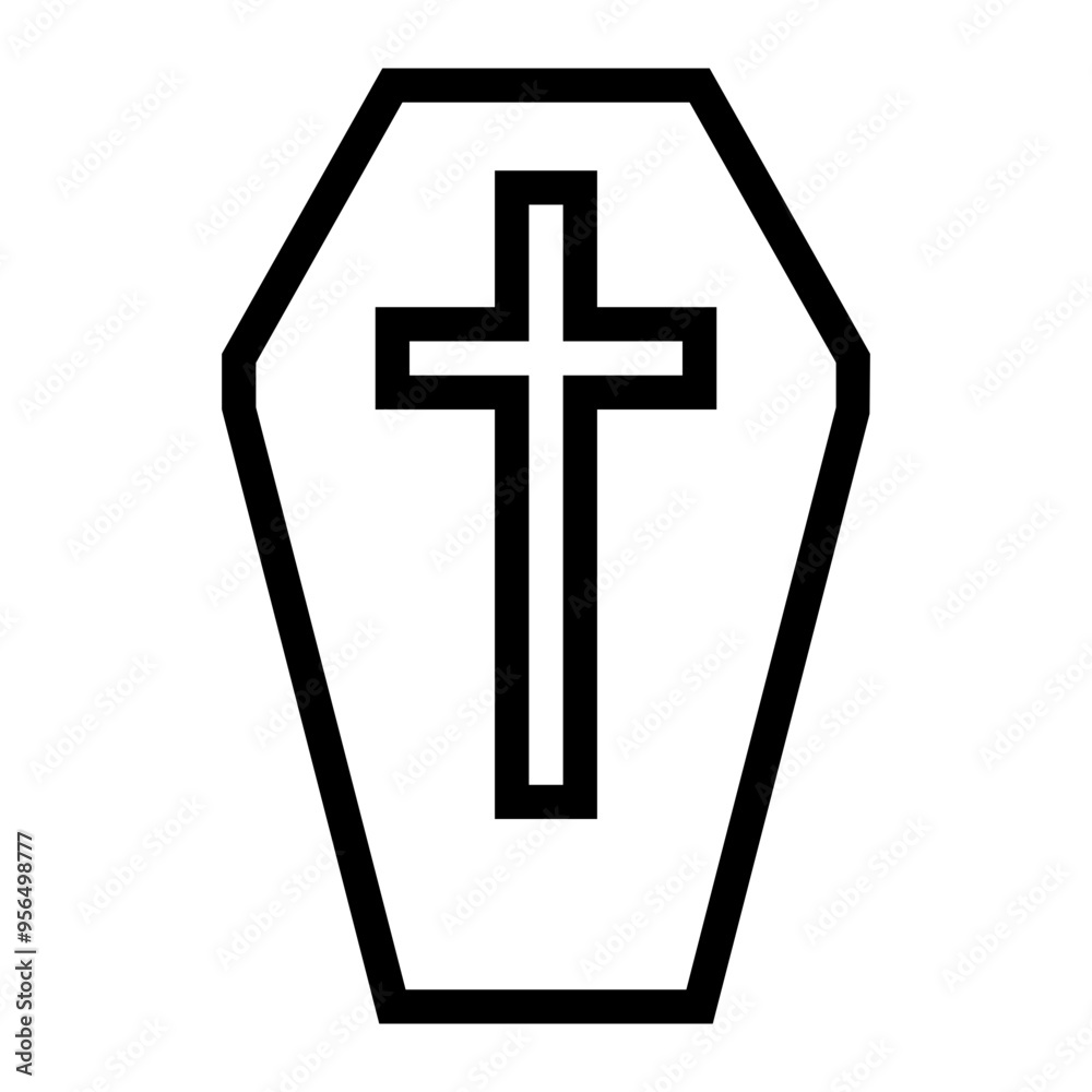 Coffin Grave Death Dead Halloween Single Icon Outline Style Coffin Grave Death Dead Halloween Single Icon Outline Style