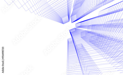 Abstract architectural drawing vector illustration