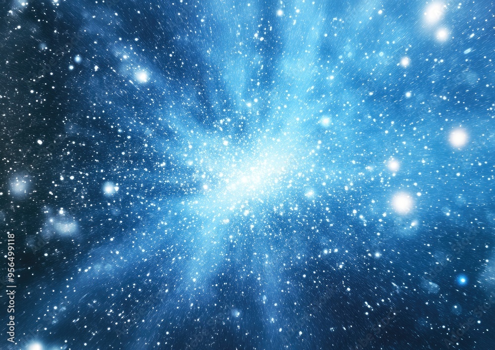 Abstract blue background with a star explosion in a digital illustration Abstract blue background with a star explosion in a digital illustration
