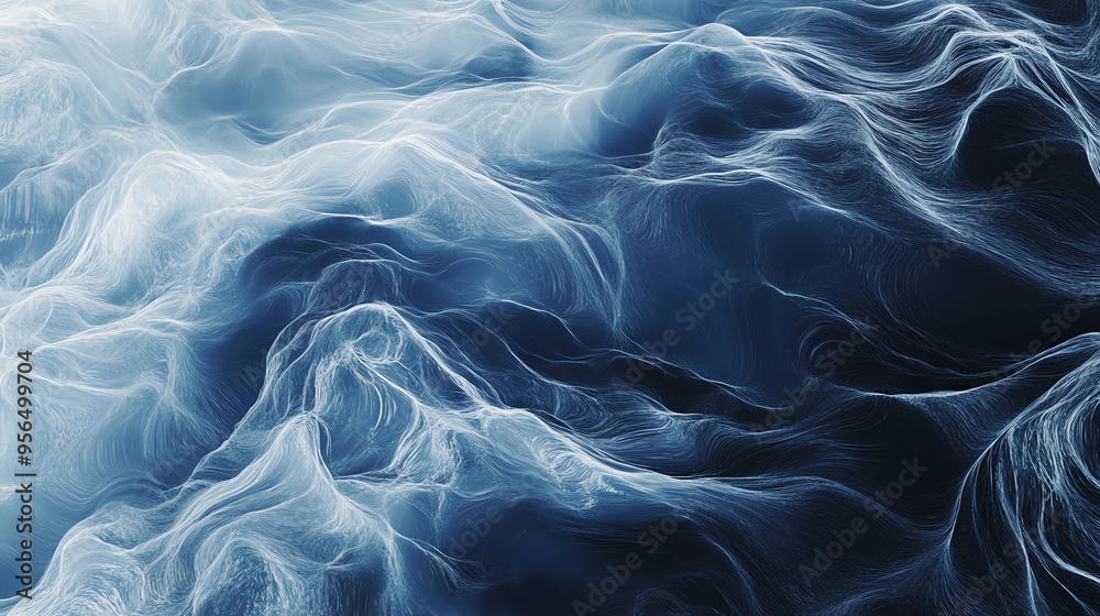 Obraz premium Abstract blue and white textured background with flowing, organic shapes.