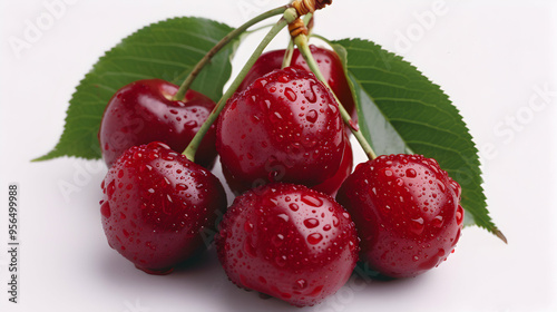 cherries on a white background