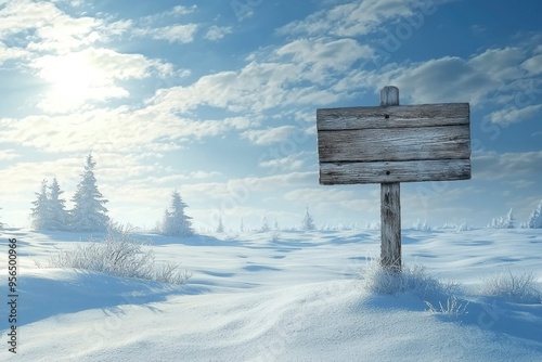 A Wooden Signpost in a Snowy Winter Landscape